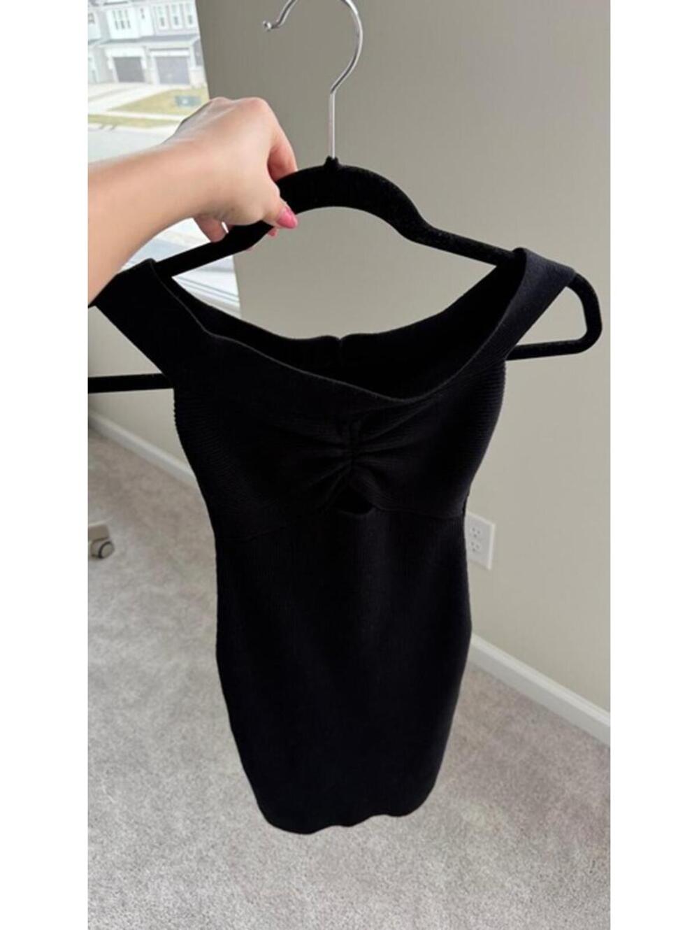 Express Black Off the Shoulder Dress